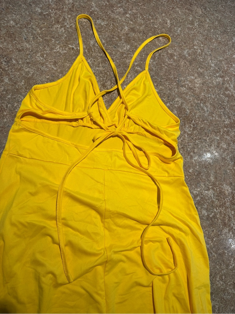 Yellow Strappy Women's Maxi Dress - Picture 3 of 3
